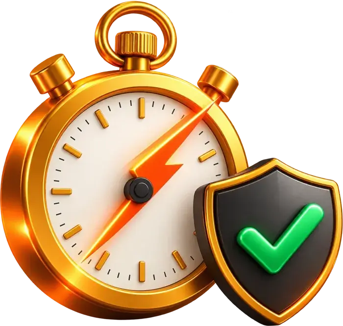 Chronomètre et bouclier validé